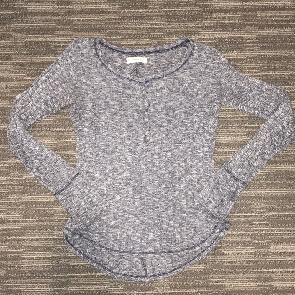 Navy Blue/Gray Abercrombie and Fitch Long Sleeve